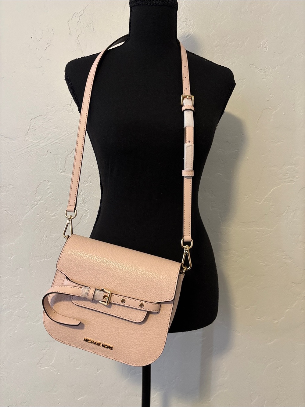 Michael Kors Blush Pink Pebbled Leather Crossbody